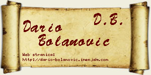 Dario Bolanović vizit kartica